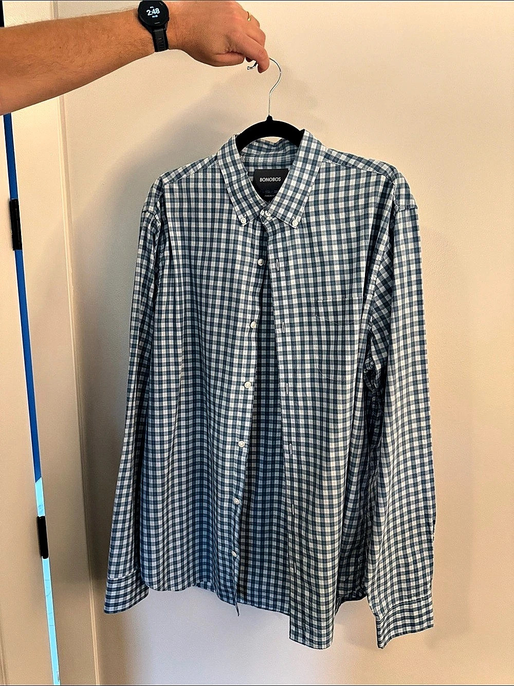Bonobos Men's Plaid Button Down Size Large Like New
